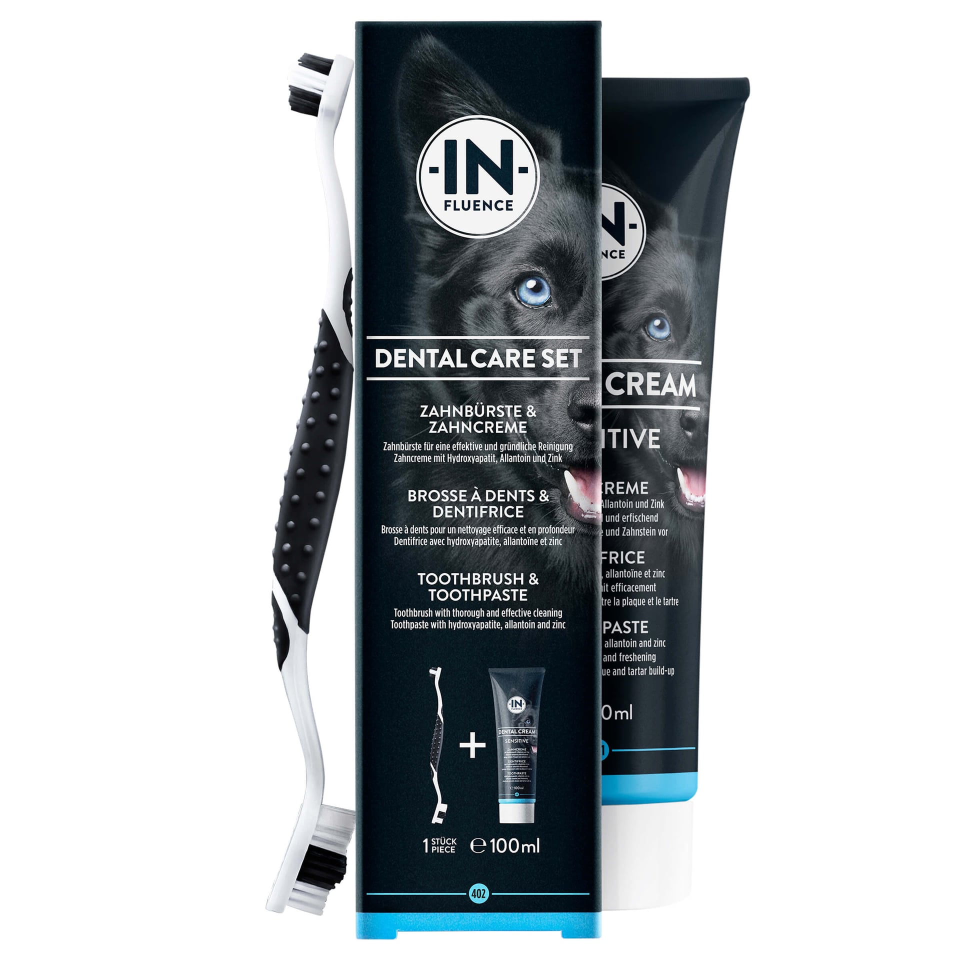 Set dentifrice & brosse à dents pour chiens