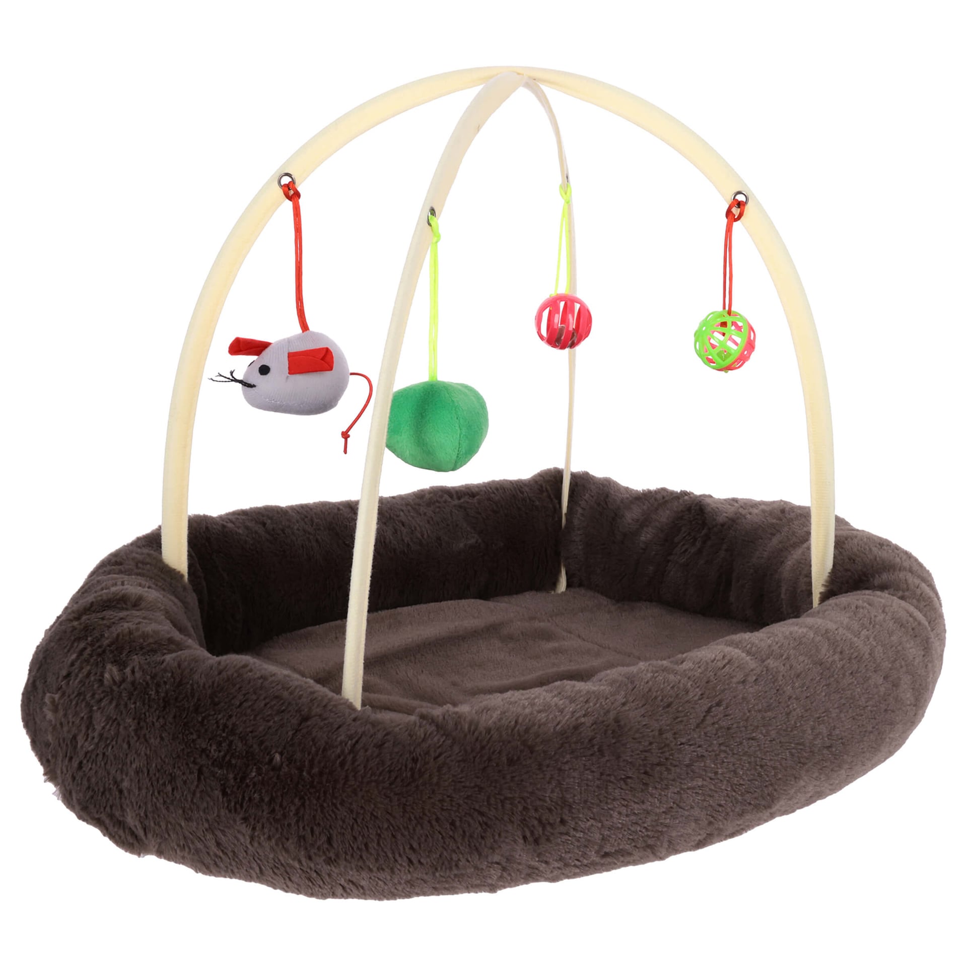 Katzenbett mit Spielzeug