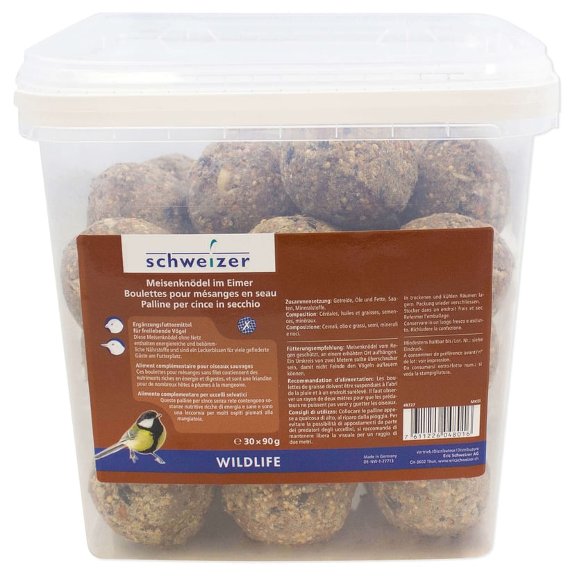 Nourriture pour oiseaux sauvages Boulettes pour mésanges en seau