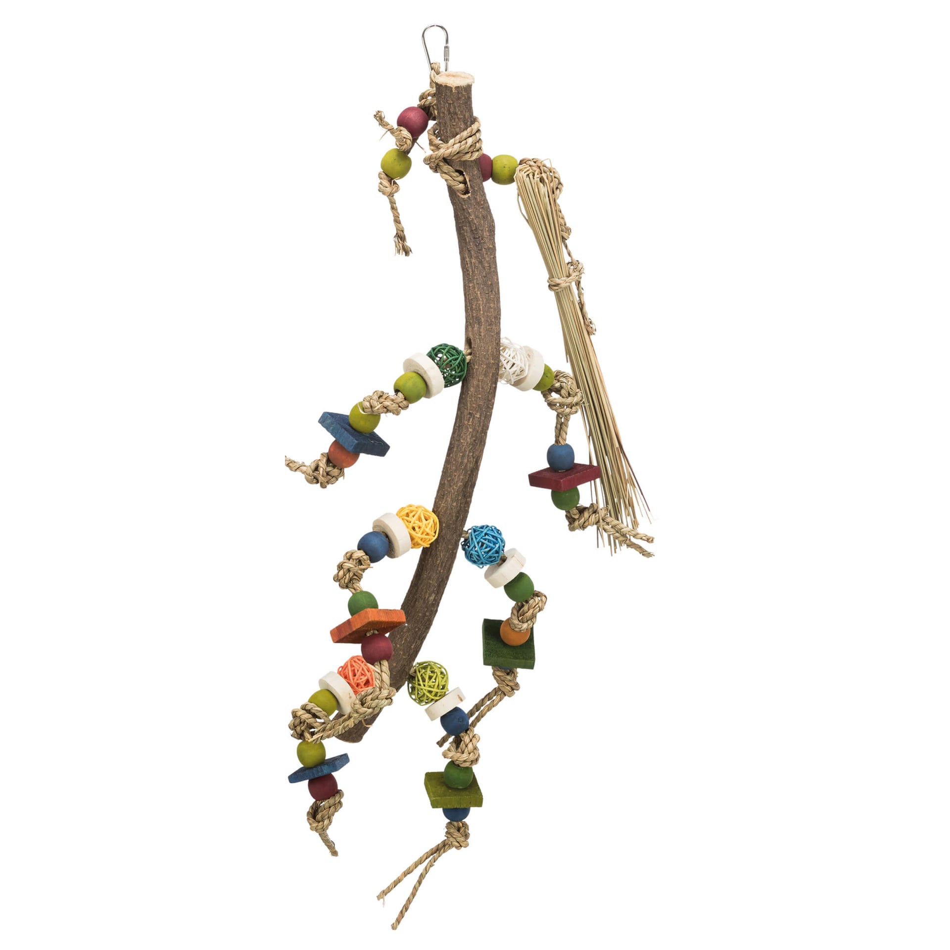Holzspielzeug für Vögel mit Weidenbällen