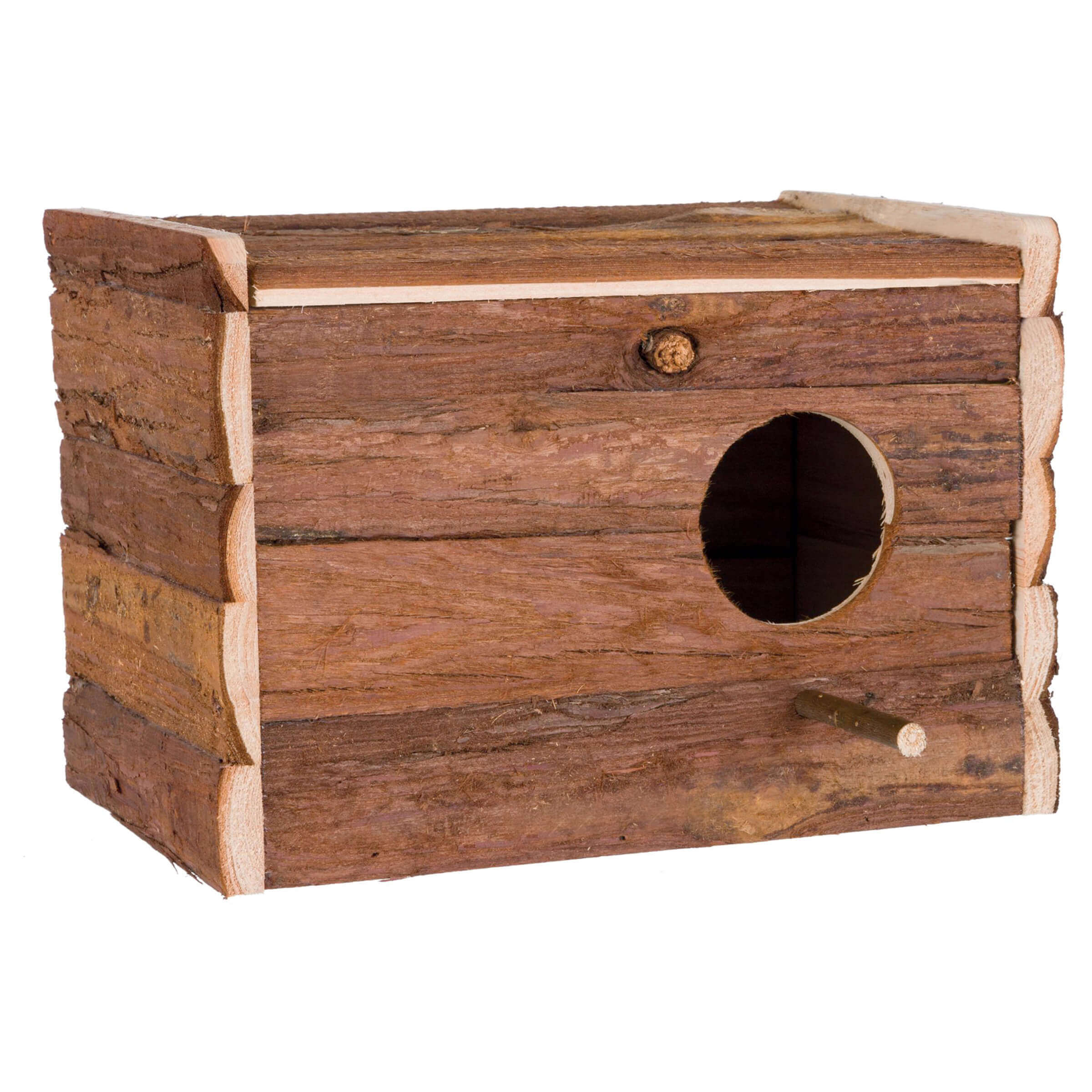 Nichoir en bois naturel couché
