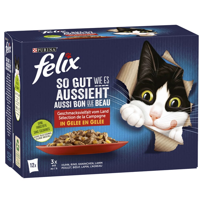 So gut wie es aussieht Geschmacksvielfalt vom Land in Gelee - Huhn, Rind, Kaninchen, Lamm