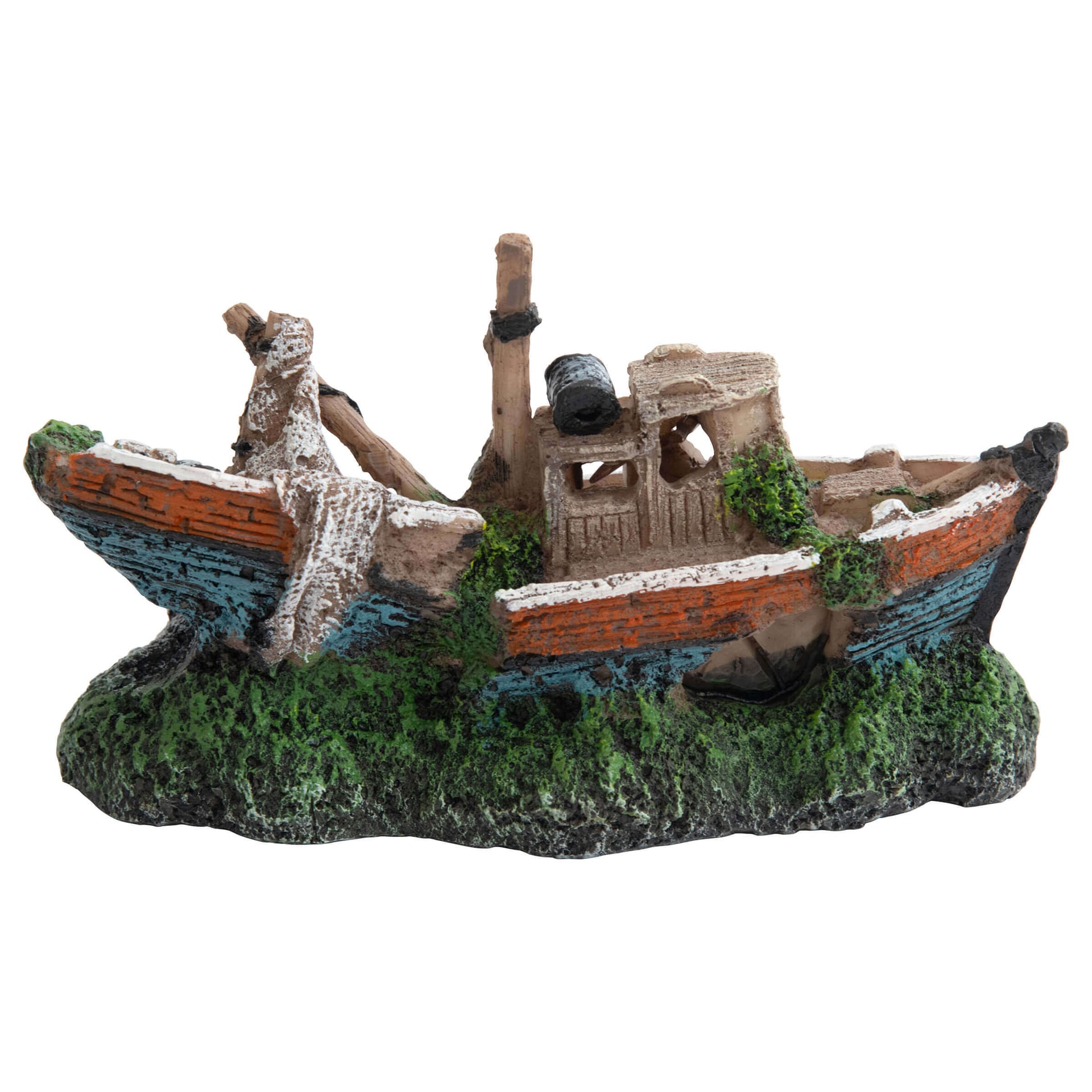 Décoration d'aquarium bateau à vapeur