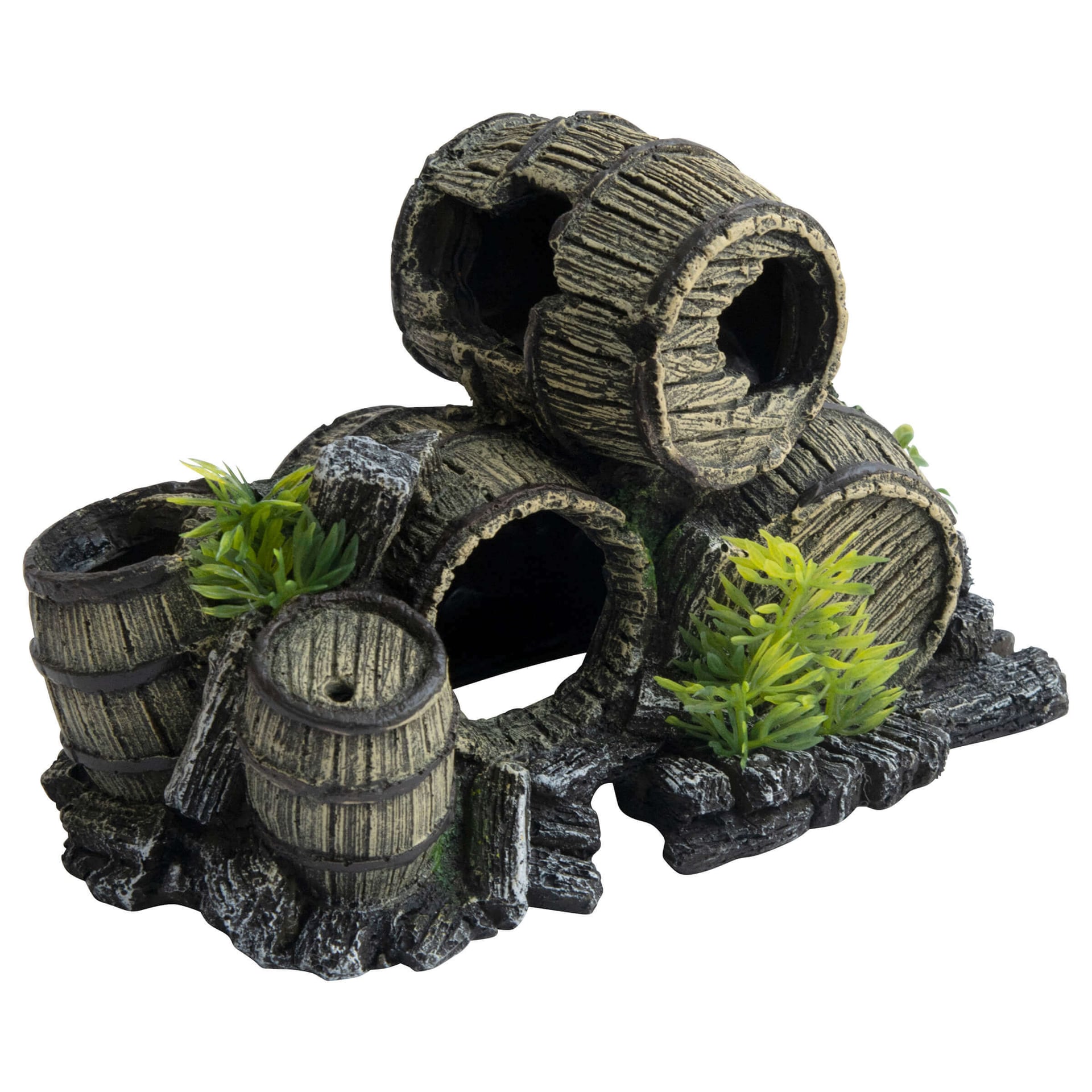 Décoration d'aquarium tonneaux avec plantes