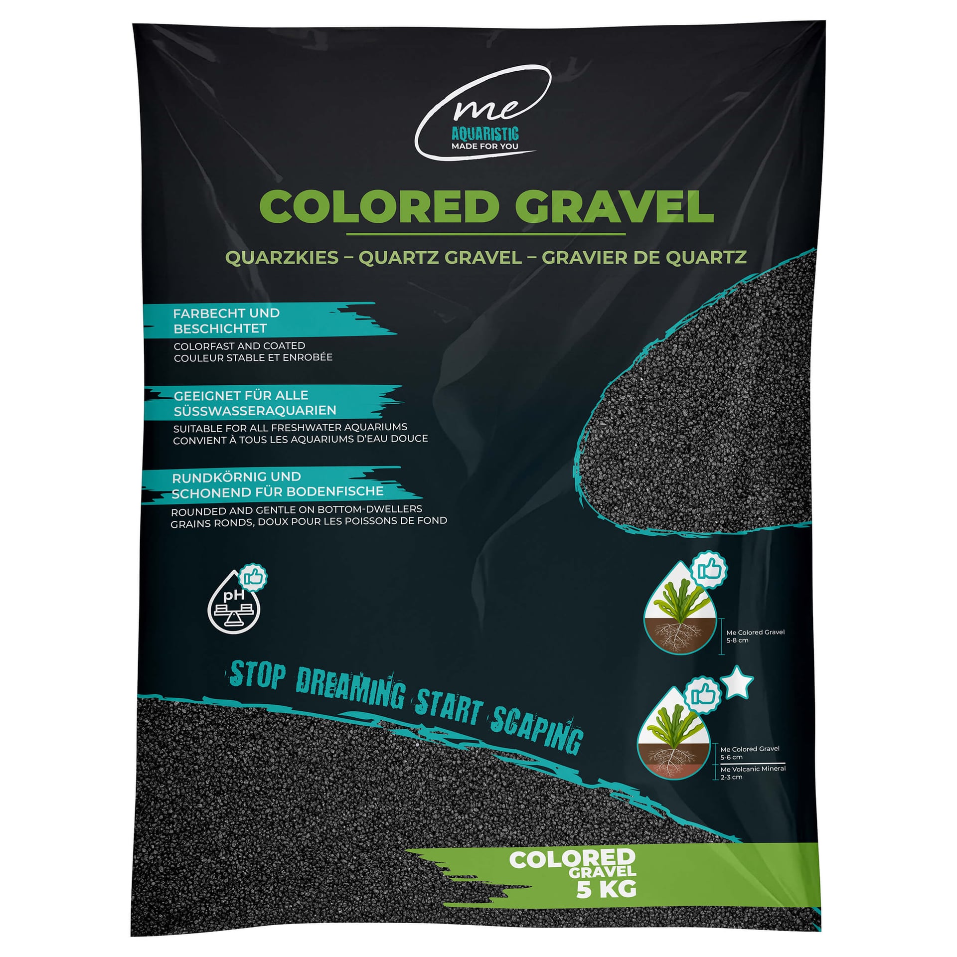 Colored Gravel Obsidian gravier d'aquarium