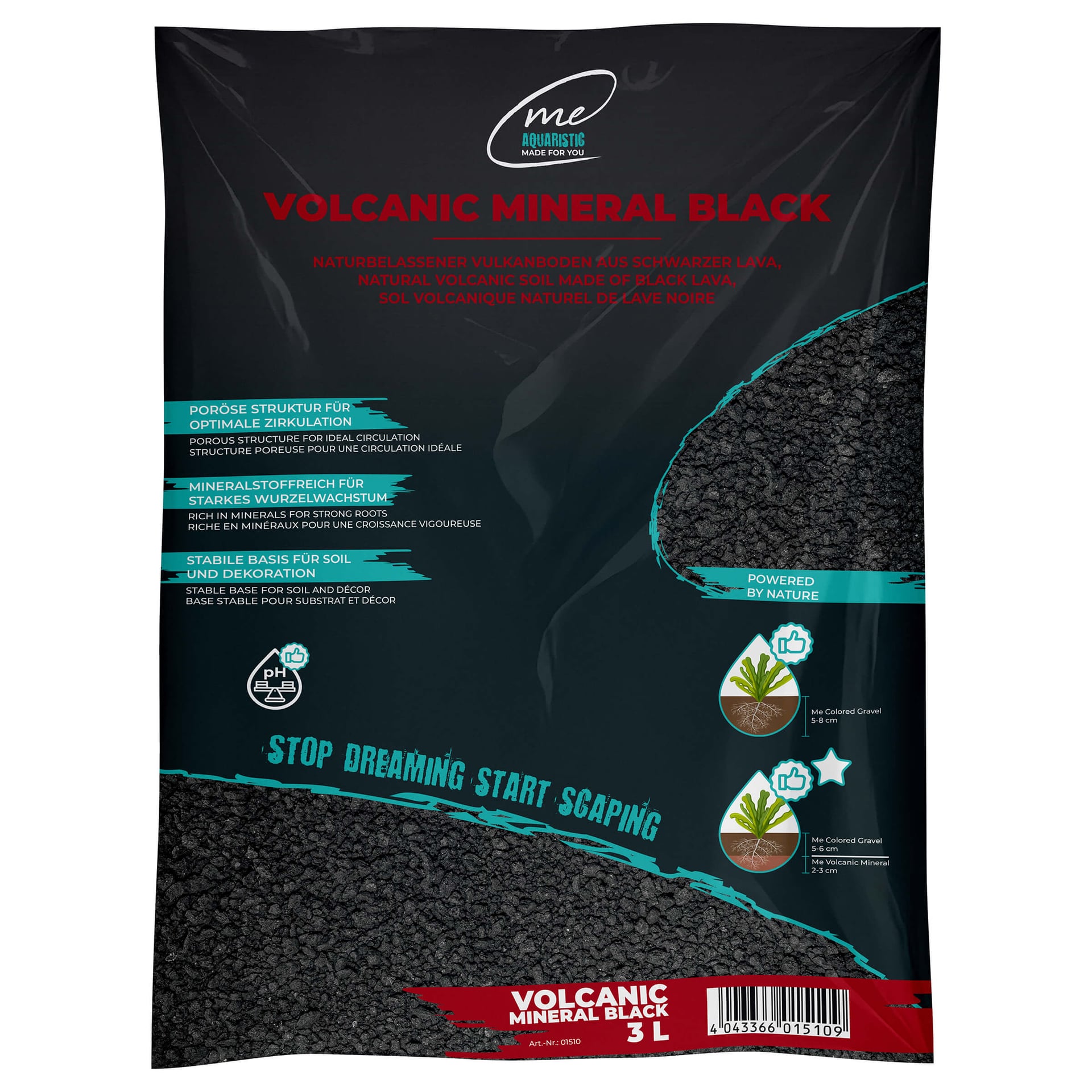 Volcanic Mineral Black gravier d'aquarium