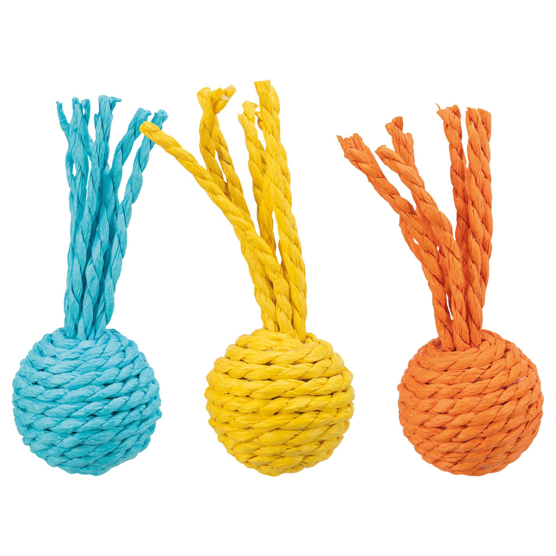 Rasselball mit Papierkordel