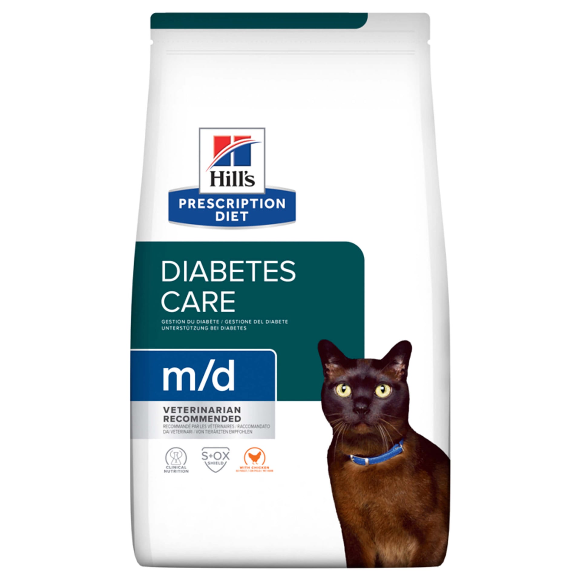 Chat Prescription Diet m/d Weight Loss Diabetic Poulet