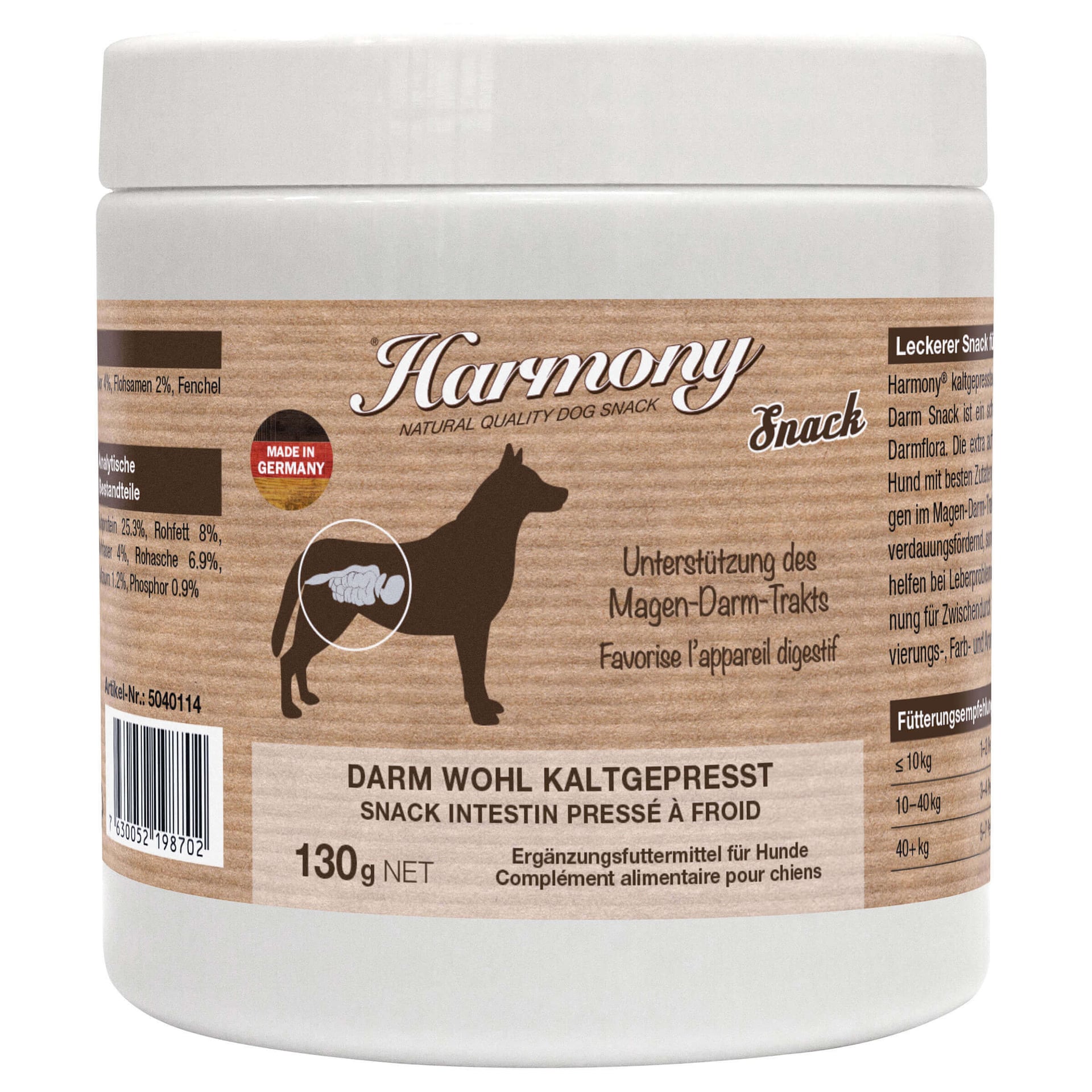 Dog Natural Darm Wohl Snack Kaltgepresst