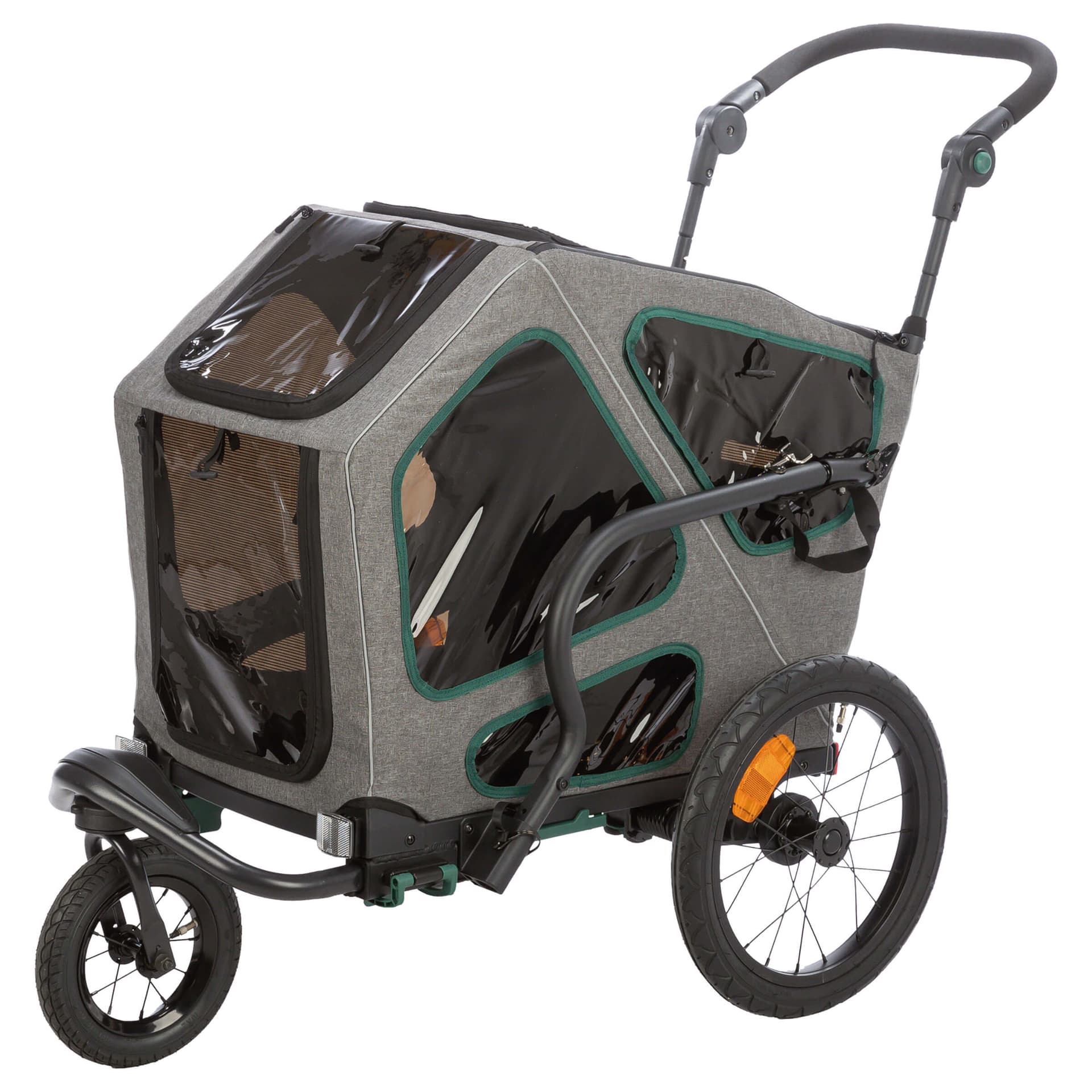 Veloanhänger für Hunde gefedert salbei