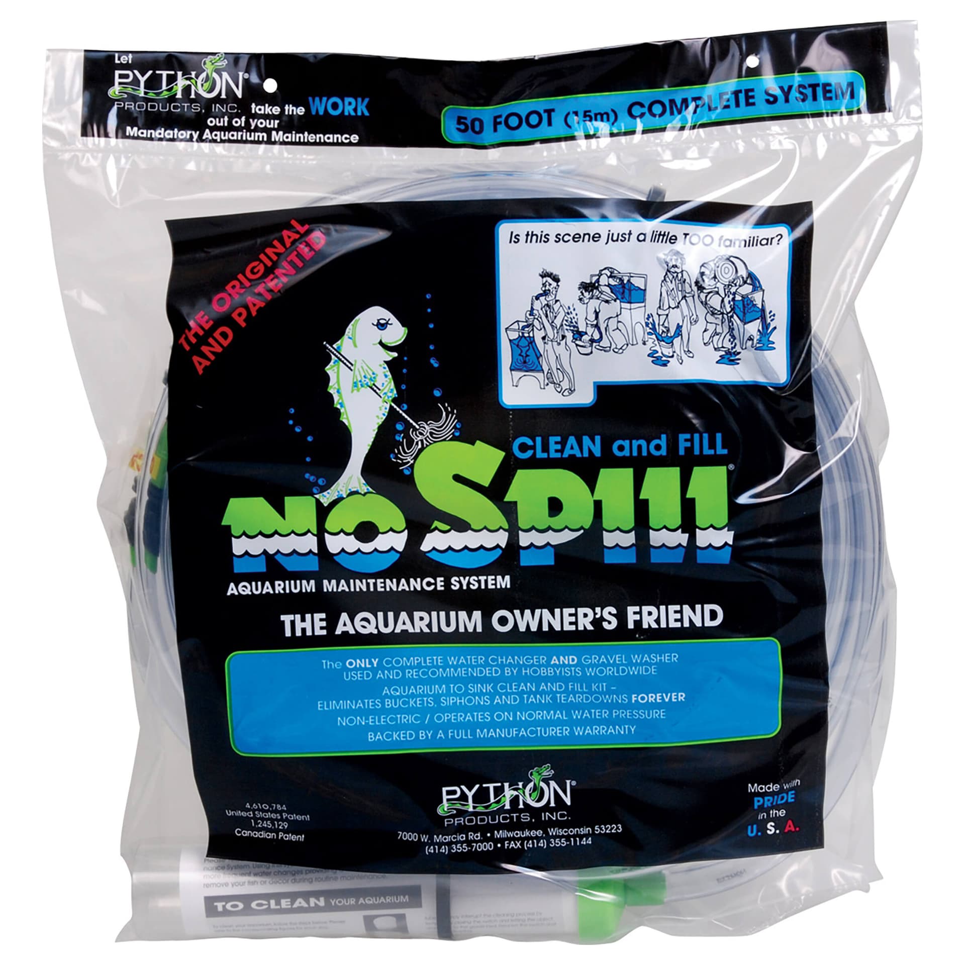 No Spill Clean and Fill Kit pour changer l'eau, tuyau
