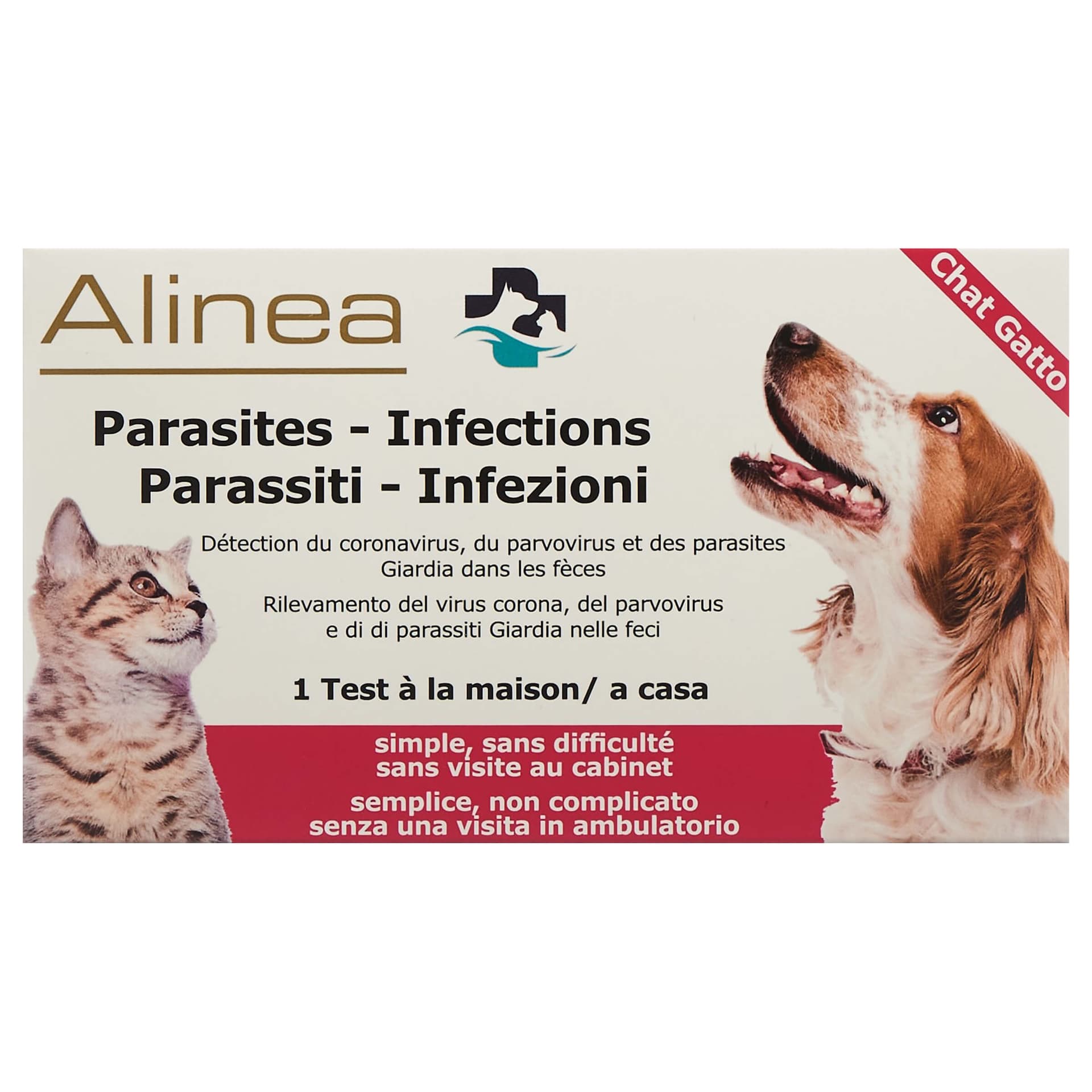 Test à domicile parasites/infections chez les chats