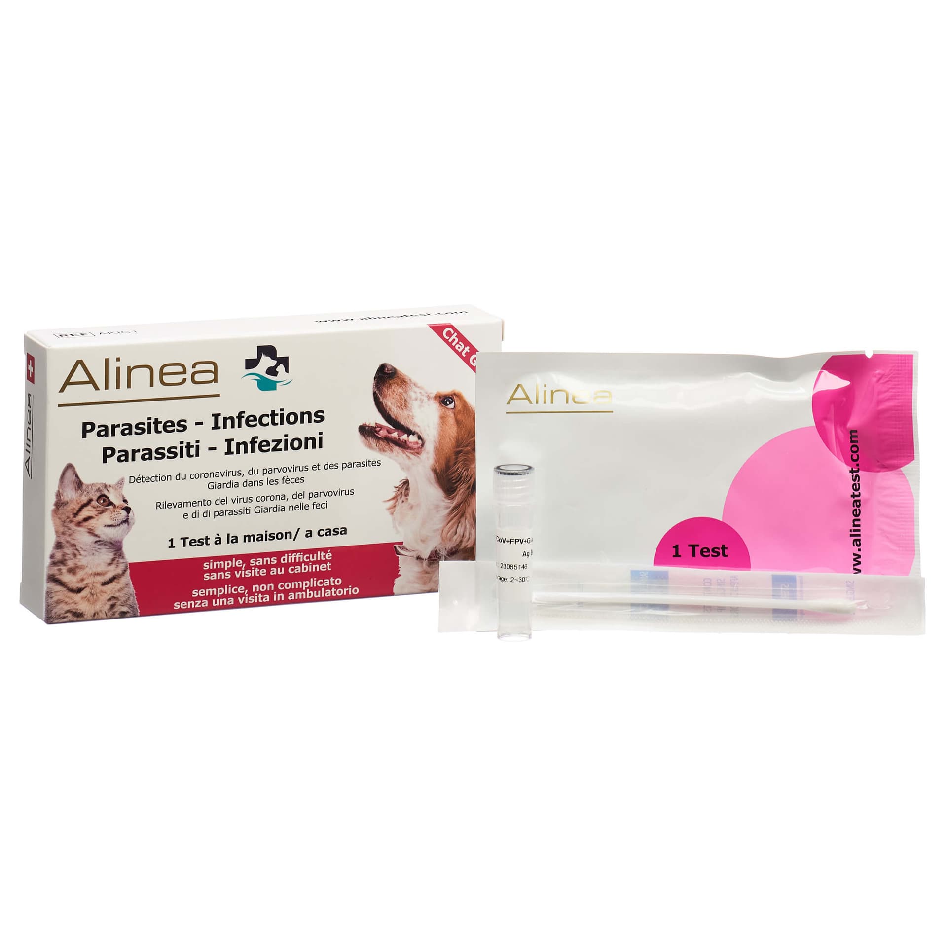 Test à domicile parasites/infections chez les chats