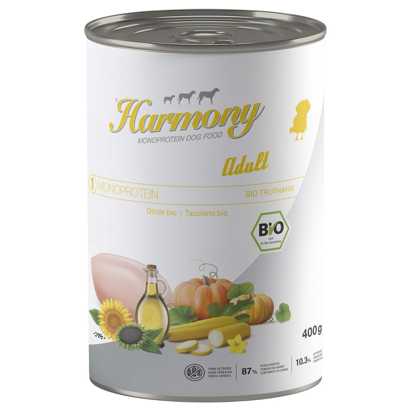 Dog Monoprotéine Bio Adult Dinde nourriture pour chiens