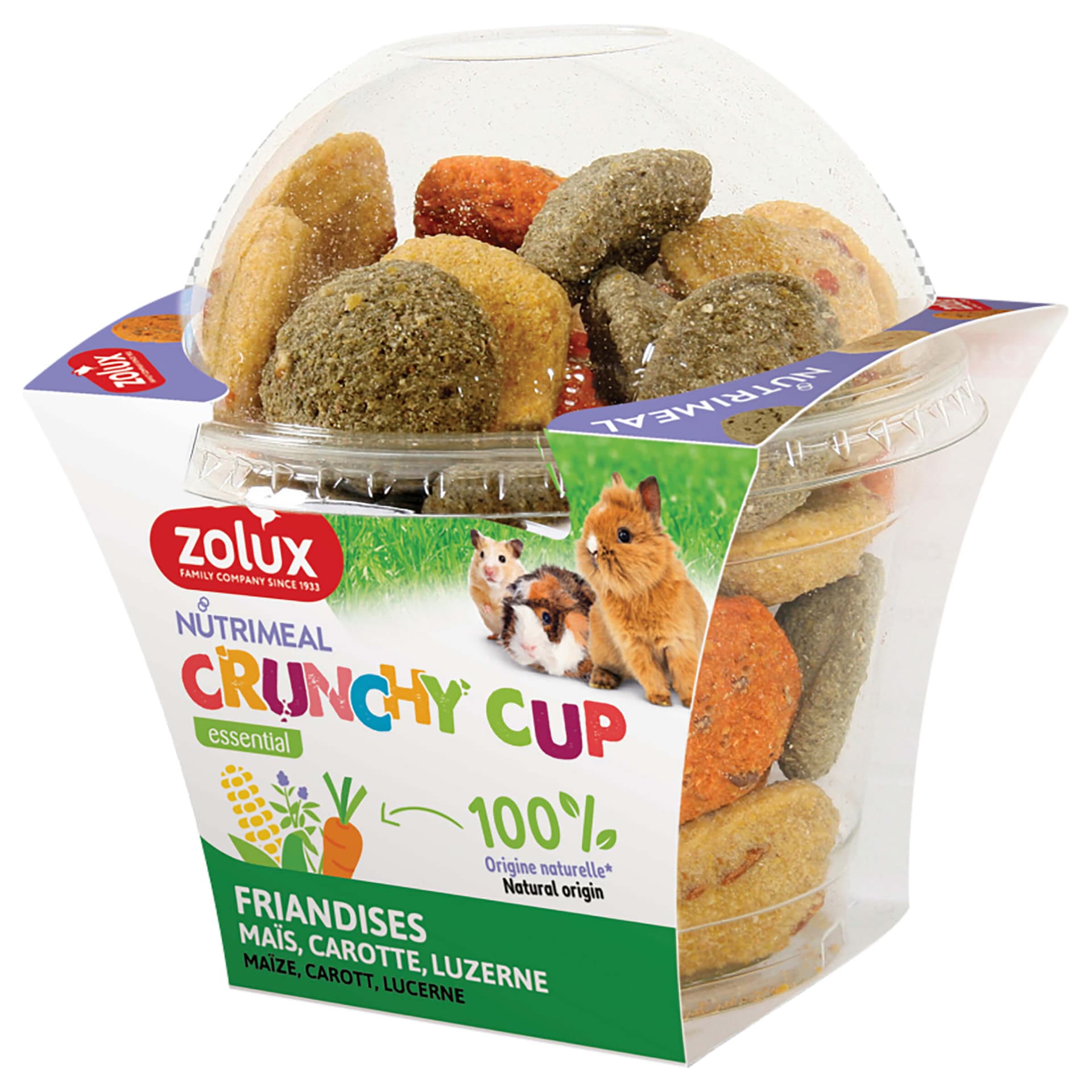 Crunchy Cup friandises pour Rongeurs Carotte & Luzerne