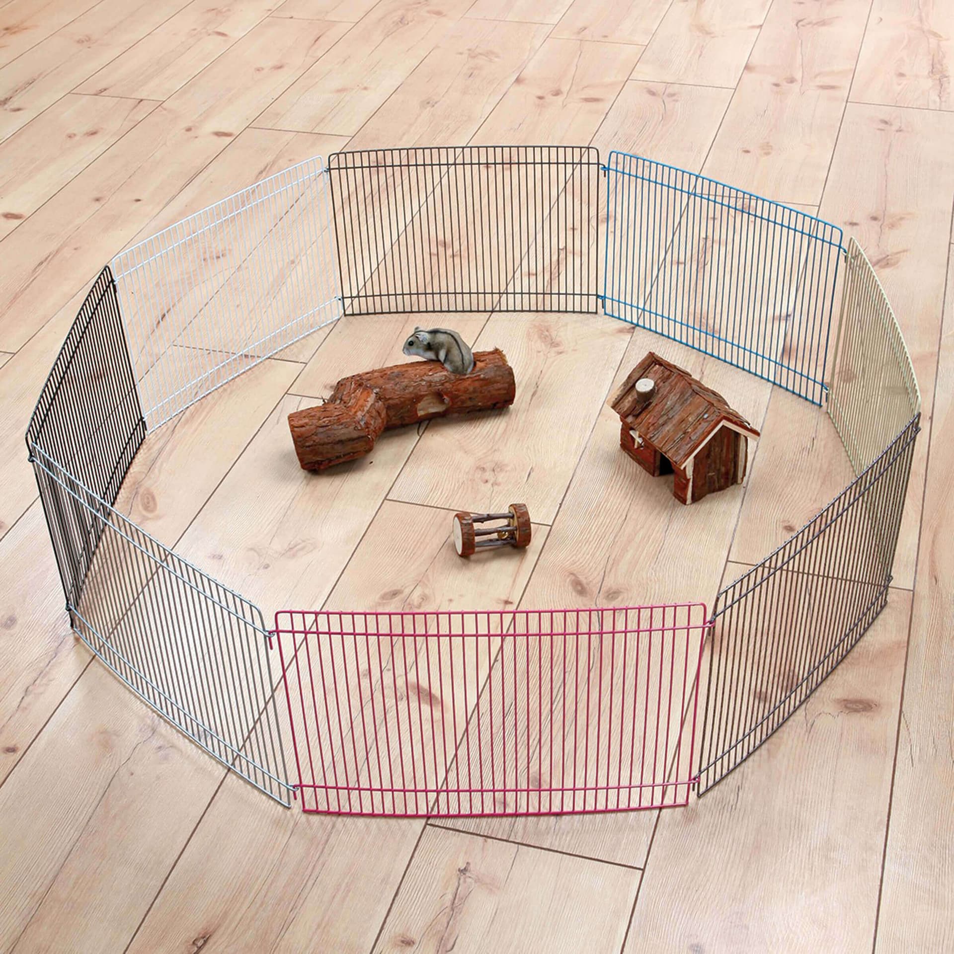 Enclos pour hamsters avec 8 éléments de grille