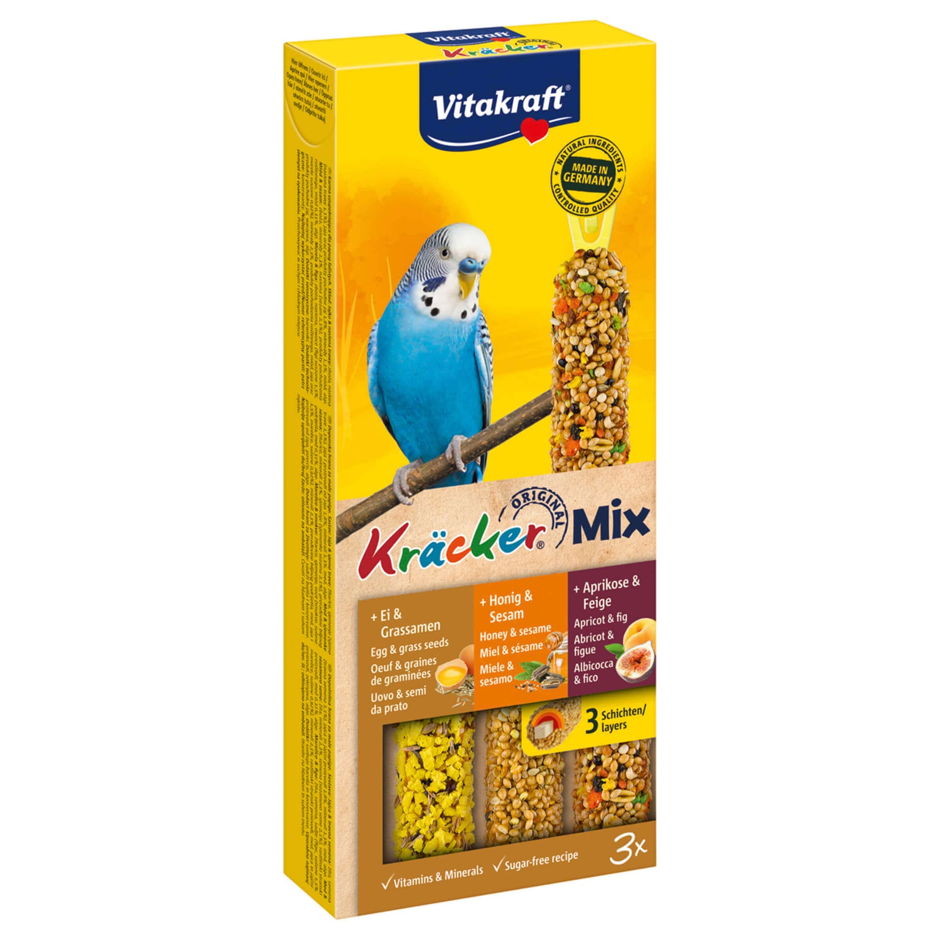 Kräcker Trio-Mix oeuf, fruit et miel pour perruches