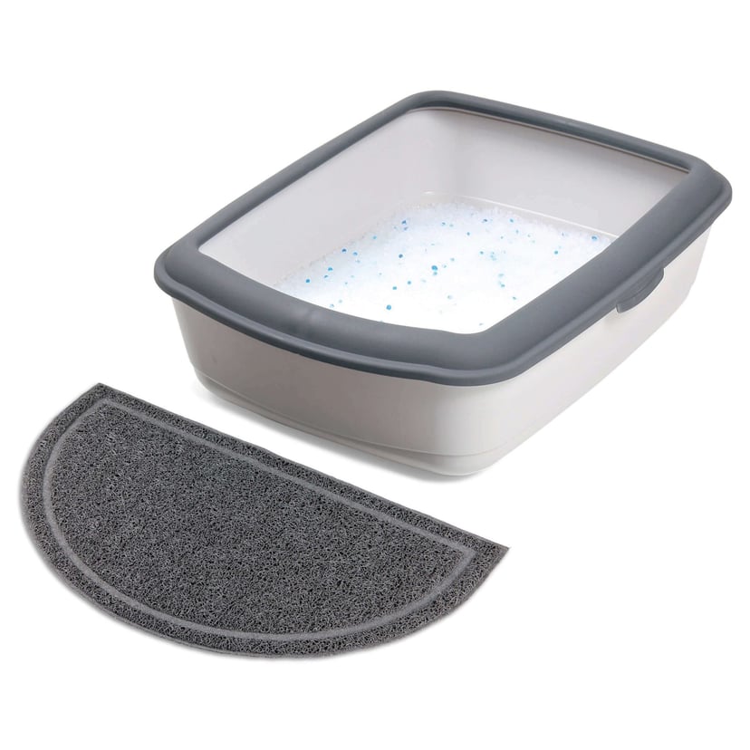Tapis pour bac á litière, semi-circulaire
