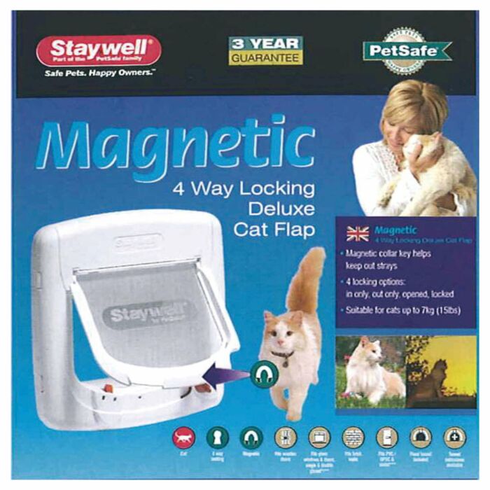 Katzenklappe 4-Wege Magnetisch Deluxe 400 Weiß PetSafe