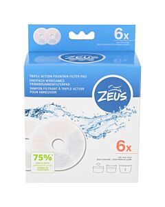 Zeus Accessoires pour fontaine à eau Triple Action Filtre sans cadre 6 pcs.