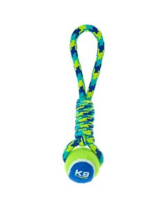 Zeus Hundespielzeug K9 Fitness Tennis Ball Rope Tug