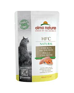 Almo Nature Nourriture pour chats HFC Natural Poulet & Saumon en sachet 24x55g
