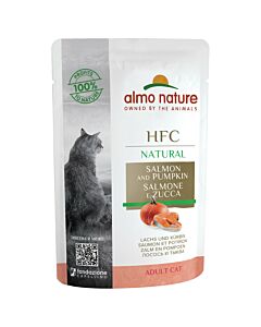 Almo Nature Nourriture pour chats HFC Natural Saumon avec citrouille sachet 24x55g