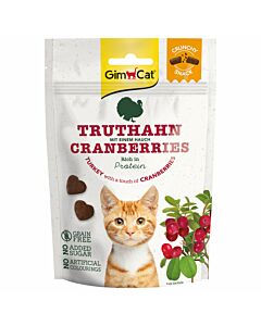 GimCat Snack pour chats Crunchy Snacks Dinde avec Canneberges 50g