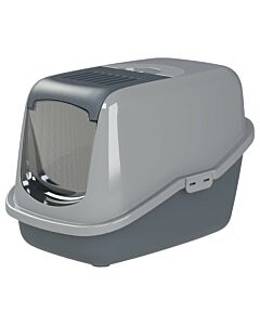 Chatnelle Toilettes pour chat EcoHus avec couvercle & grille, grises