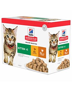 Hill's Chat Science Plan Kitten Nourriture humide Multipack Poulet & Dinde 4x12x85g