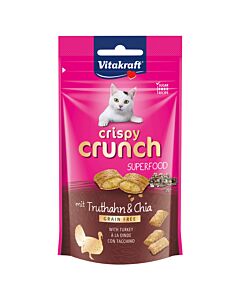 Vitakraft Snack pour chat Crispy Crunch Dinde & Chia 60g