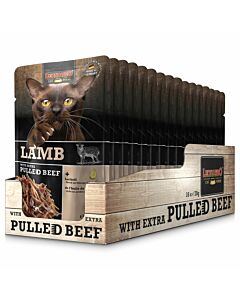 Leonardo Nassfutter Lamm & pulled Beef 16x70g
