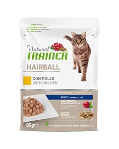 Trainer Natural Nourriture humide Hairball Adult Poulet 12x85g sachet
