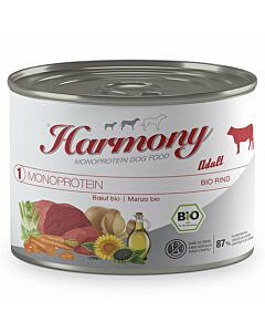 Harmony Dog Monoprotéine Boeuf Bio Menu nourriture pour chiens