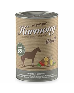 Harmony Dog Natural Nassfutter Pferd mit Süsskartoffeln, Cranberries & Borretschöl