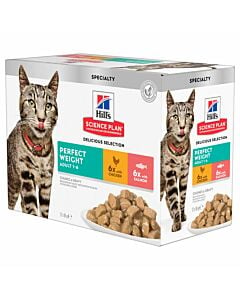 Hill's Katzenfutter Science Plan Adult Perfect Weight Multipack Huhn & Lachs