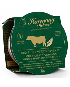 Harmony Cat Deluxe Cup Adult Rind & Leber mit Erbsen in Sauce