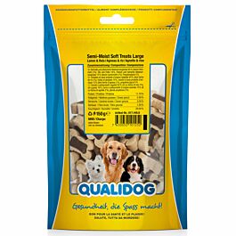 QUALIDOG Friandises pour chien Semi-Moist Soft Treats Large Agneau & Riz 150g