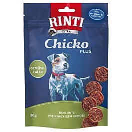 Rinti Snack pour chien Chicko PLUS Canard & Louis aux Légumes 80g