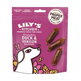 Lily's Kitchen Friandises pour chien Scrumptious Sausages Canard & Gibier 70g