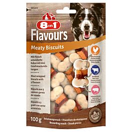 8in1 Snacks pour chien Flavours Meaty Biscuits 100g