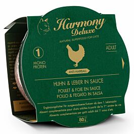 Harmony Cat Deluxe Cup Adult Huhn & Leber in Sauce Anti-Hairball 80g