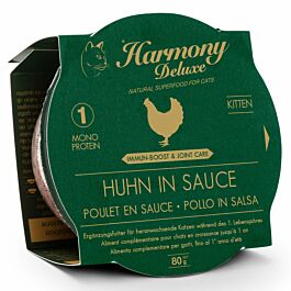 Harmony Cat Deluxe Cup Kitten Poulet en Sauce Immune-Boost & Care 80g