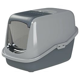 Chatnelle Toilettes pour chat EcoHus avec couvercle & grille, grises