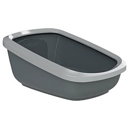 Chatnelle Toilettes pour chat EcoGranda ouvertes avec grille, grises