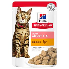 Hill's Chat Science Plan Adult Nourriture humide Light Poulet 12x85g 