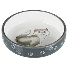 Trixie Keramiknapf Katze 0.3l grau/weiss