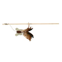 Trixie Canne à pêche avec papillon et plumes, 45 cm