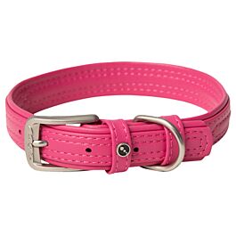 Rogz Hunde Lederhalsband pink
