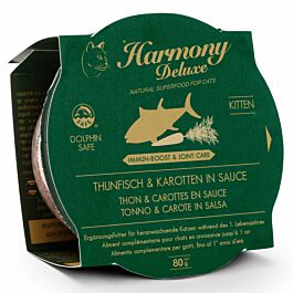 Harmony Cat Deluxe Cup Kitten Thunfisch & Karotten in Sauce Immun-Boost & Care Katzenfutter